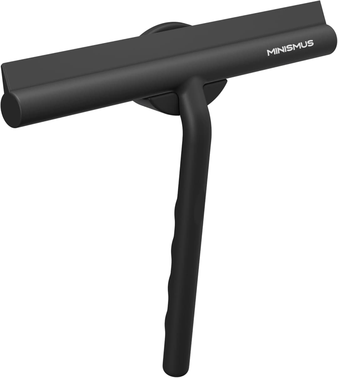 MINISMUS Shower Squeegee with Magnetic Hook, Silicone Scraper Wiper Blade, Shower Screen Cleaner Tool for Glass Doors, Bathroom Window Wiper, 21cm Black