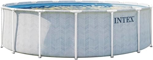 Intex Ensemble Piscine 26746ND 4,88 m x 1,22 m Chevron Prism Frame Premium Comprend Une Pompe de Filtration, Une échelle de sécurité, Une bâche de Sol et Une Couverture de Piscine