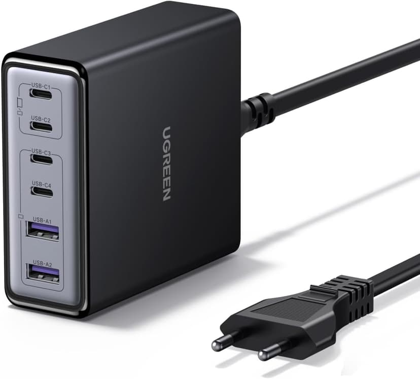UGREEN 100W USB C Charger 6 Port Charging Pad 65W GaN Power Supply PPS Fast Charger Multi Compatible with MacBook Pro/Air, iPhone 17-8 Series, Galaxy S25, S24, A15, Pixel 9, iPads - 1