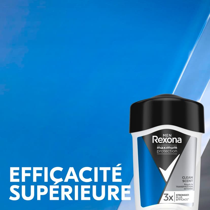Rexona Men Maximum Protection Deodorant Cream Clean Scent Anti Perspirant with 3x Protection for Stress, Heat and Movement 45 ml - 3