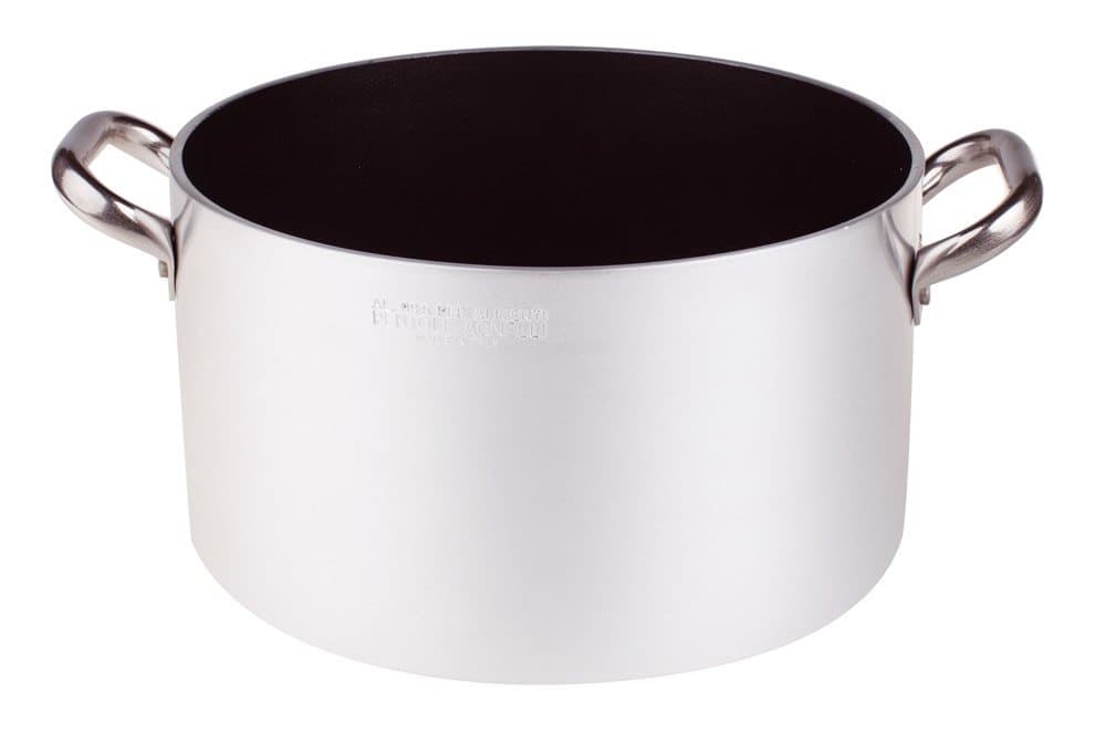 Agnelli Casserole Anti-adhésive de qualité pour 5 mm d'épaisseur avec Deux poignées en Acier Inoxydable, diamètre 280 mm Cod. alsa2104s28