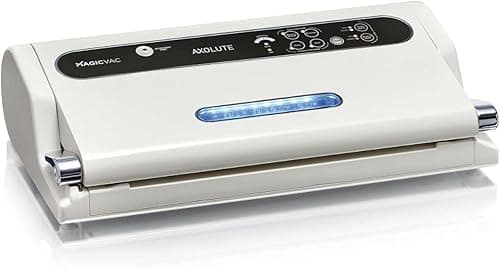 Magic Vac Axolute Professional Multifunction Vacuum Packaging Machine for Vacuum Bags, with Powerful Motor and Vacuum Packaging Kit, Patented System Made in Italy, White