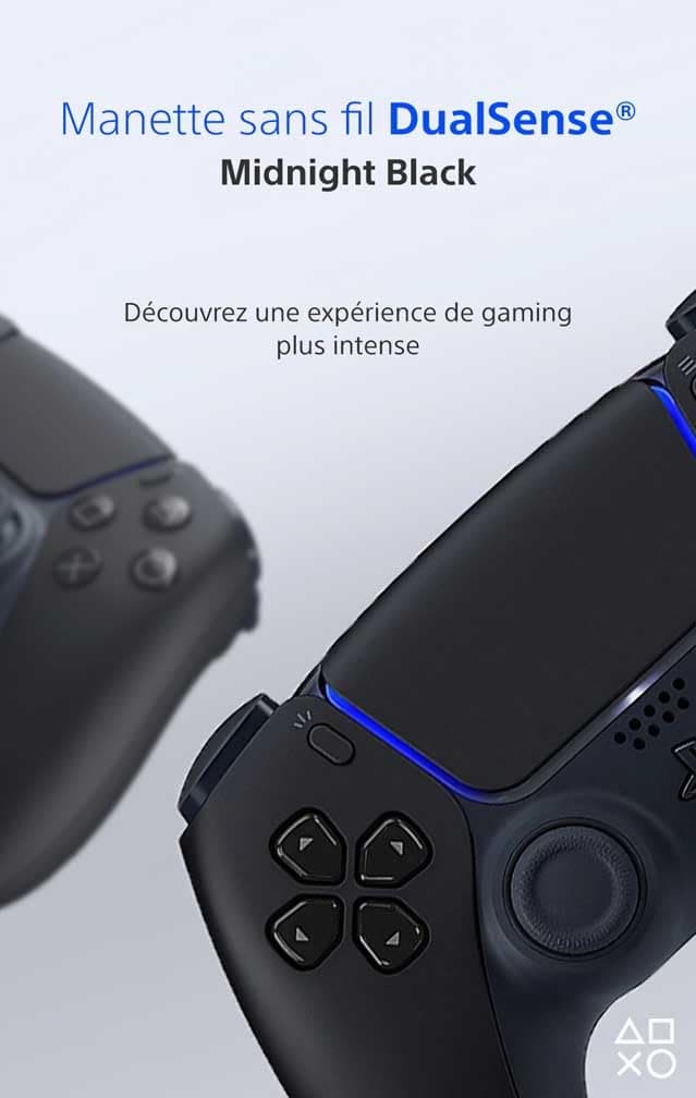 Sony, Manette PlayStation 5 Officielle DualSense, Sans Fil, avec Retour Haptique & Gâchettes Adaptatives, Micro Intégré, Batterie Rechargeable, Compatible PS5/PC, Couleur : Midnight Black - 2