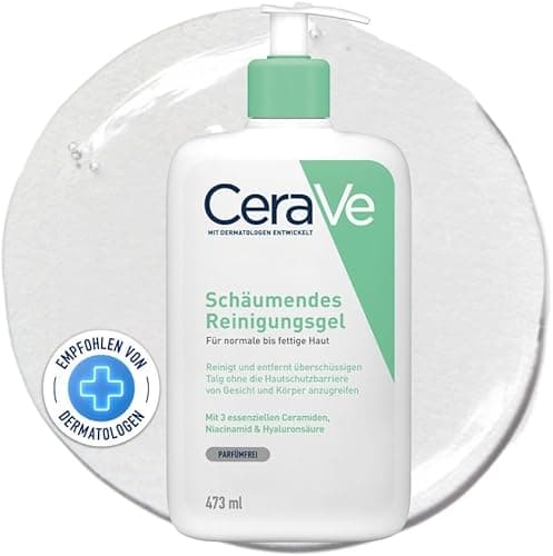 CeraVe Foaming Cleanser for Normal to Oily Skin with Niacinamide & 3 Essential Ceramides, Developed with Dermatologists, Gently Cleanses & Removes Excess Oil, Fragrance-Free