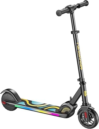FanttikRide C9 Pro Trottinette Electrique Enfants 6-12 Ans, Lumières Arc-en-Ciel, Vitesses 8/13/16 km/h, Écran LED, Pliable, Hauteur Réglable, Autonomie 8 km, Seulement 6,4 kg, Noir