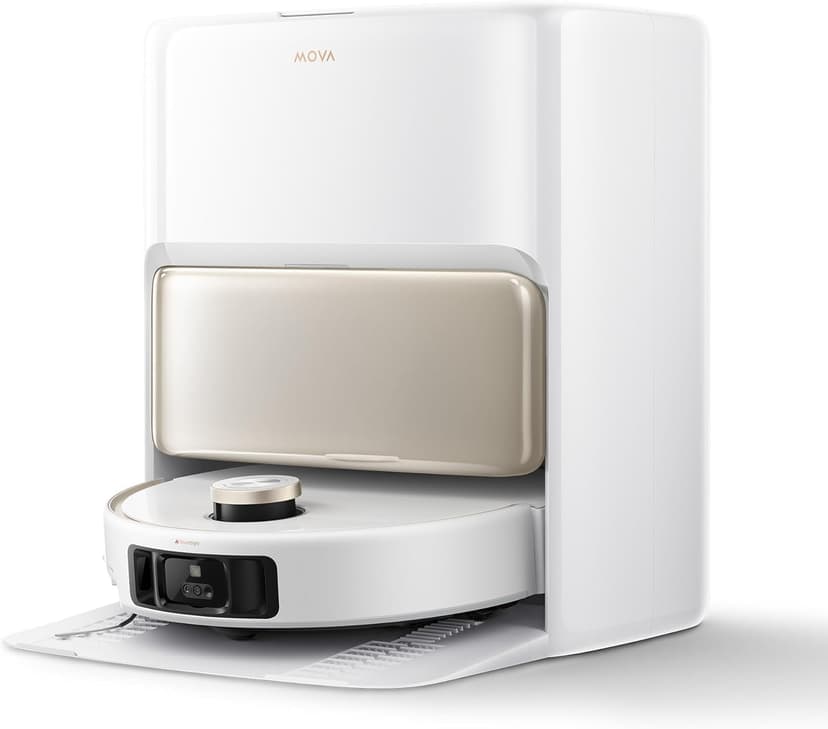 Mova V50 Ultra Complete Robot aspirateur et laveur à vidage automatique avec aspiration de 24000 Pa,lavage thermique des sols avec système DuoSolution,navigation FlexiScope et système StepMaster Blanc - 1