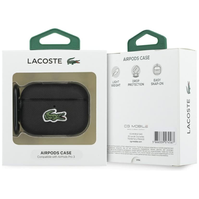 CG Mobile Lacoste Petit Pique Crocodile Logo Case for AirPods Pro 3 (Black) - 4