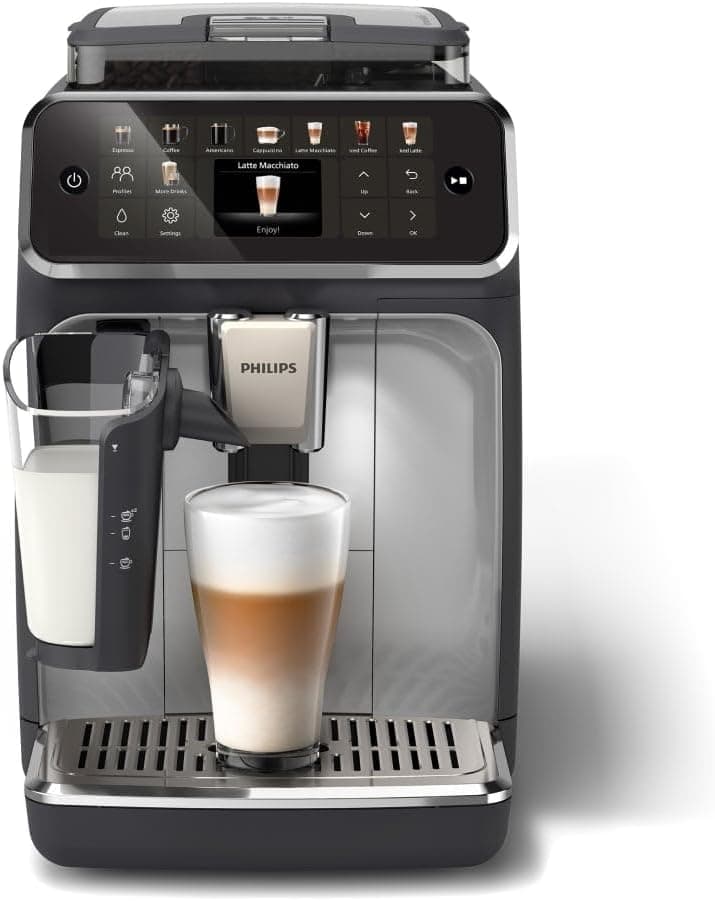 Philips 5500 Series Bean to Cup Coffee Machine – 20 Hot & Iced drinks, LatteGo Milk Frother, Fastest-to-Clean, 40% Quieter, Ceramic Grinder, Fully Automatic Espresso & Cappuccino maker – EP5546/70 - 1