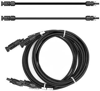 Solartronics Extension Cable 4mm ² H1Z2Z2-K Solar Cable Balkonkraftwerk Cable Black with Plug on both Sides for Solar Module PV Gak. Made IN Germany (2 X 1m) - 1