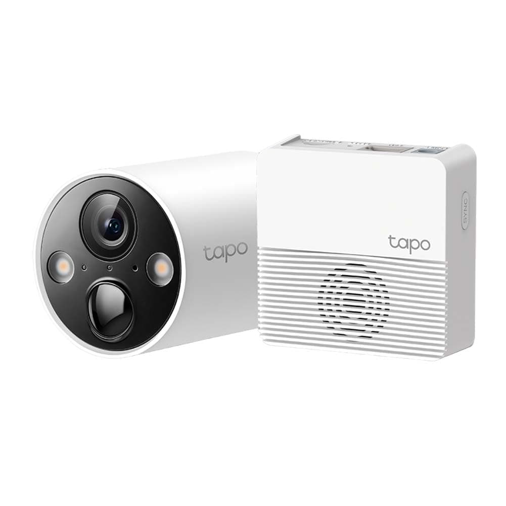 Tapo Camera Surveillance WiFi exterieure sans Fil sur Batterie C420S1, QHD 4MP, Autonomie de 180j, Vision Nocturne en Couleur, IP65, Détection Personne, Audio bidirectionnel, Stockage Local Blanc
