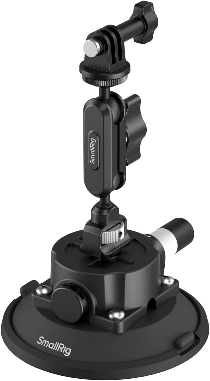 SMALLRIG 6" Suction Cup Mount with Ball Head Magic Arm, Action Camera Mount for DJI Osmo Action 6/5 Pro/4, for Insta360 x5, for Gopro 13/12, Load Capacity 3kg, on Car Windshield or Window - 5856 - 1