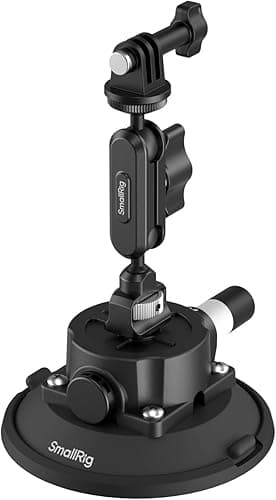 SMALLRIG 6" Suction Cup Mount with Ball Head Magic Arm, Action Camera Mount for DJI Osmo Action 6/5 Pro/4, for Insta360 x5, for Gopro 13/12, Load Capacity 3kg, on Car Windshield or Window - 5856