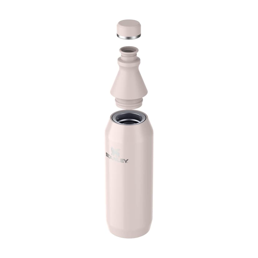 Stanley 1913 All Day Slim Gourde Isotherme 0.6L - Froid Pendant 6 Heures - Glacé Pendant 11 Heures - Acier Inoxydable Recyclé Sans BPA - Étanche - Bouteille D'Eau Compacte - Rose Quartz - 7