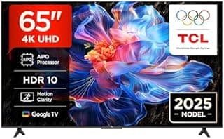 TCL 65V6C 65 Pouces Direct LED Smart TV 4K HDR Powered by Google (Dolby Audio, Motion Clarity, Compatible avec Google Assistant & Alexa, 2025 New Model) - 1