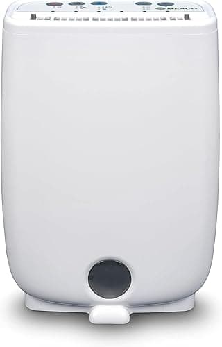Meaco DD8L desiccating dehumidifier – Ioniser – ideal for use in unheated rooms (below 10 C) – self-restart, white with blue border