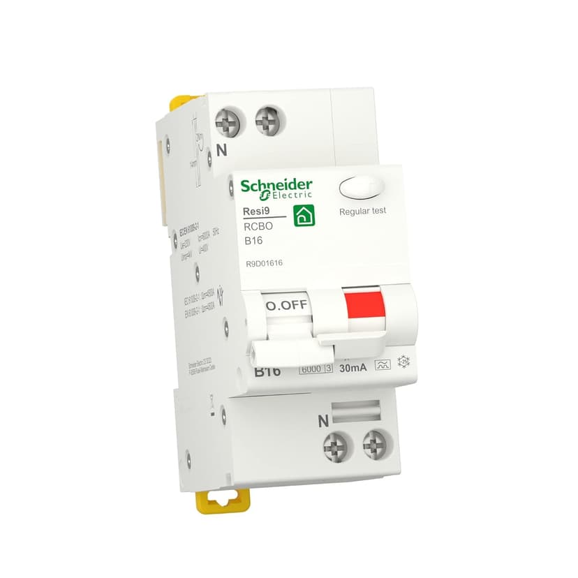 Schneider Electric FI LS RESI9 1P + N 16A B 30MA Type A 6KA, R9D01616 - 2