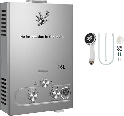 PEIXU 16L Chauffe-eau à Gaz,16L/min,Instantané Chauffe Ba…