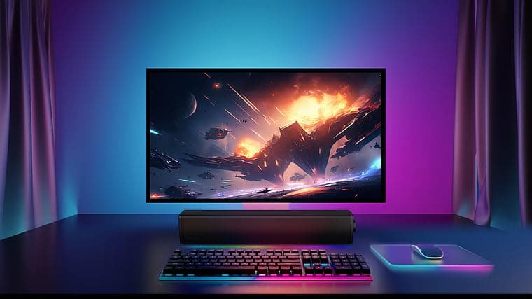 Sound Blaster GS3 Barre de Son de Jeu compacte avec Technologie RVB et SuperWide, alimentée par USB, Bluetooth 5.4, Sortie Casque, pour PC et Mac - 2