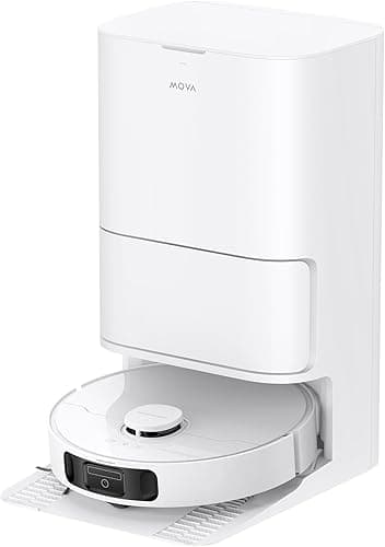 Mova E40 Ultra Robot Aspirapolvere e Lavapavimenti 19000Pa con Svuotamento Automatico, Autopulizia Panno, Sollevamento 10.5mm e Rilevamento Ultrasuoni Tappeti