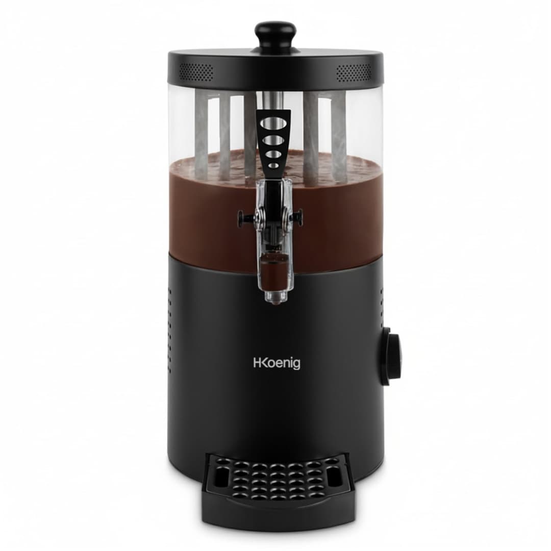 H.Koenig SHK802 Hot Beverage Machine, Stainless Steel, Black