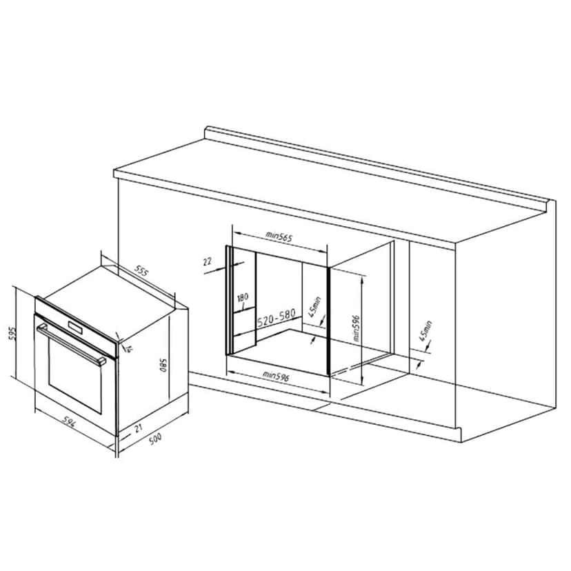 Cecotec Four Encastrable Bolero Hexa C126000 Inox A. 2800 W, capacité de 77 L, 4 fonctions, Steam Assist, Steam EasyClean, Cooling Fan, Triple Vitrage, Classe Énergétique A, Lumière intérieure. - 8