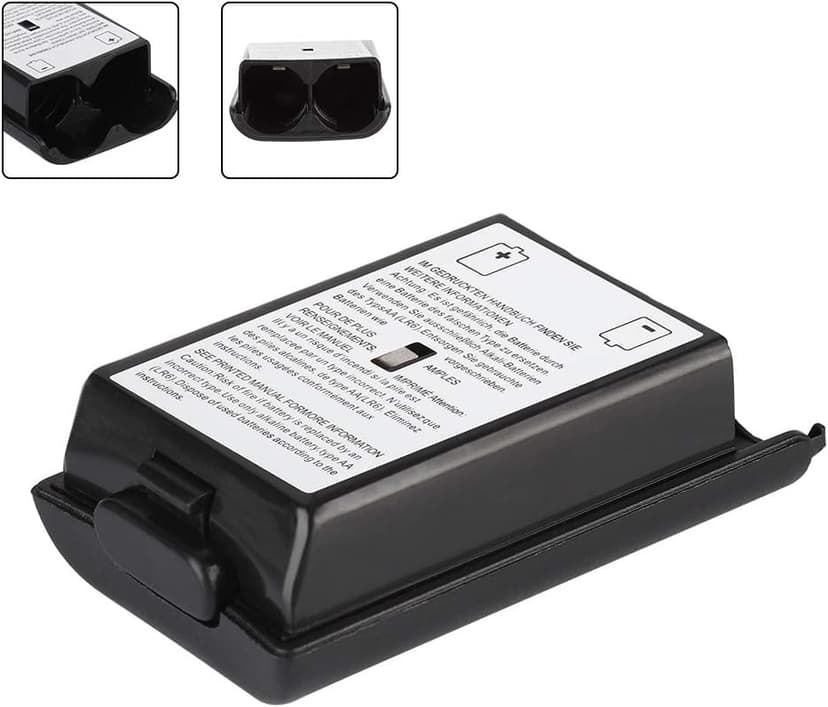 2 Stück Batteriefach Akku Gehäuse Deckel Case Abdeckung Cover für Gamepad Xbox 360 Controller Xbox 360 Wireless Controller passgenau stabil langlebig - schwarz - 2