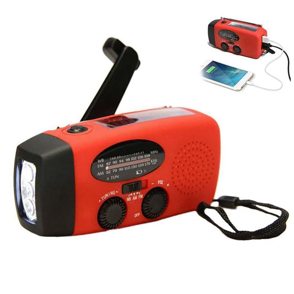 Radio d’Urgence avec Batterie 2000mAh, Manivelle, Solaire…