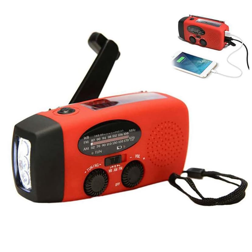 Radio d’Urgence avec Batterie 2000mAh, Manivelle, Solaire… - 1