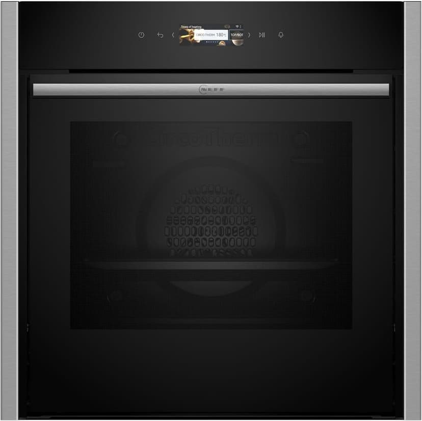 Neff CircoTerm, Slide and Hide B54CR71N0, N70, 60 x 60 cm, Stainless Steel, 3.7 Inch Full Touch TFT Colour and Graphic Display, Pyrolysis, Home Connect, Soft Opening and Close - 1