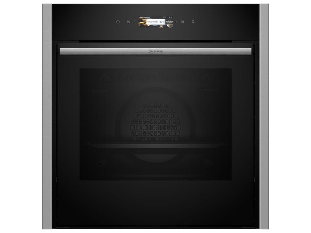 Neff CircoTerm, Slide and Hide B54CR71N0, N70, 60 x 60 cm, Stainless Steel, 3.7 Inch Full Touch TFT Colour and Graphic Display, Pyrolysis, Home Connect, Soft Opening and Close