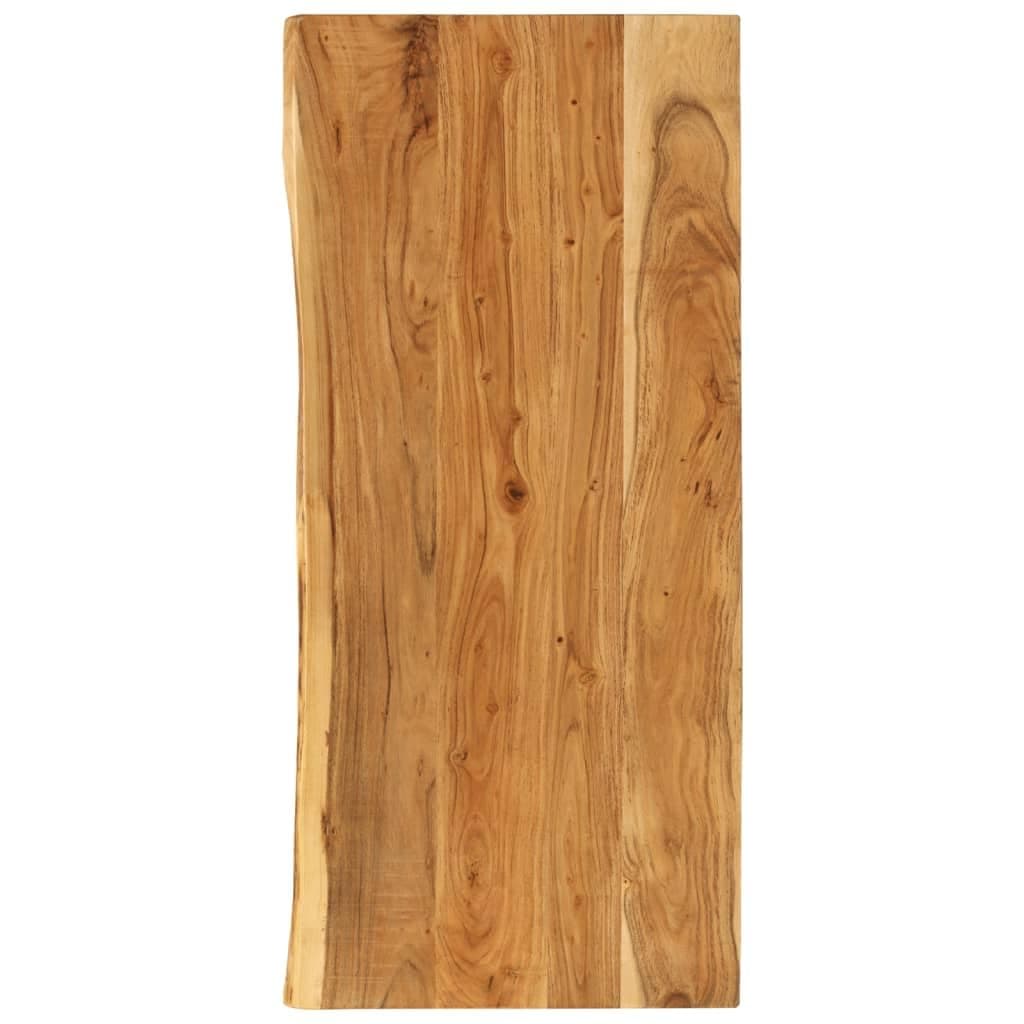 vidaXL Solid Acacia Wood Bathroom Vanity Top Wooden Sink Accessory Countertop Worktop Vanity Top Tabletop Replacement with Live Edge