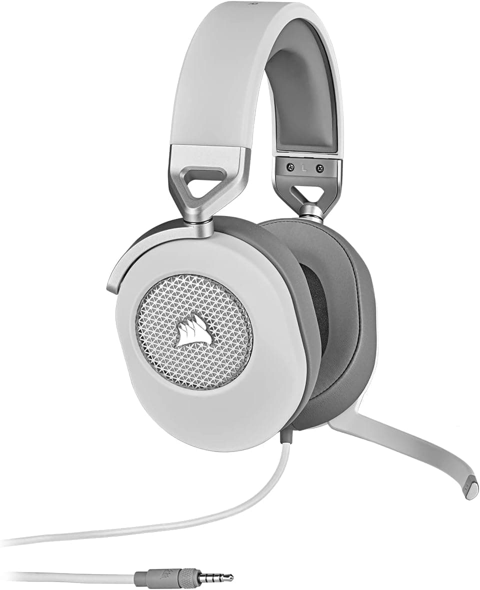 Corsair HS65 SURROUND Multiplatform Wired Gaming Headset - Dolby 7.1 Surround Sound - SonarWorks SoundID - iCUE Compatible - PC, Mac, PS5, PS4, Xbox, Nintendo Switch, Mobile - White