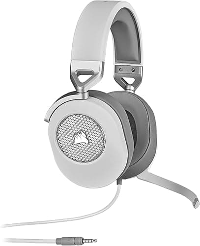 Corsair HS65 SURROUND Multiplatform Wired Gaming Headset - Dolby 7.1 Surround Sound - SonarWorks SoundID - iCUE Compatible - PC, Mac, PS5, PS4, Xbox, Nintendo Switch, Mobile - White