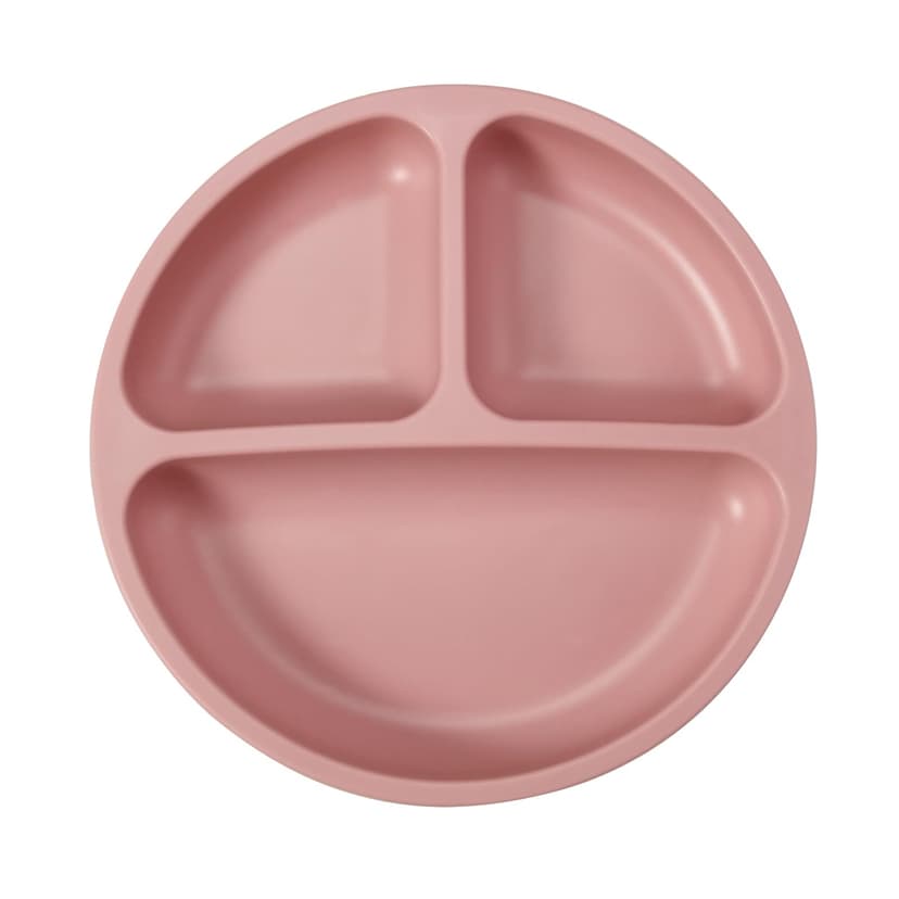 PandaEar 2 Pack Silicone Baby Suction Plates with 2 Spoons 2 Forks for Weaning Girls, Sectioned Divided Baby Weaning Plates, Toddler Dinner Plates Set for Toddlers Kids Childrens, BPA-Free, Pink - 6
