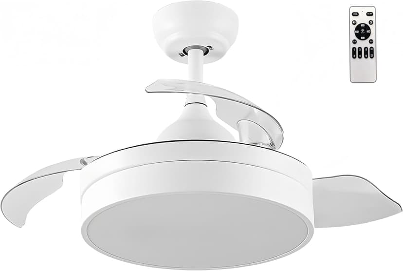 Fan with Light LED Lamp 72W Invisible Ultra Quiet Fan wit… - 1