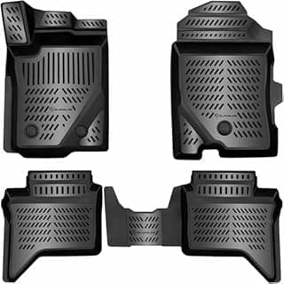 ELMASLINE Tapis en caoutchouc 3D pour Ford Ranger 2 (2022-2025) | Accessoires de tapis de sol | Bord extra haut de 5 cm | 2ème rangée ne convient pas à la cabine supplémentaire !! - 1