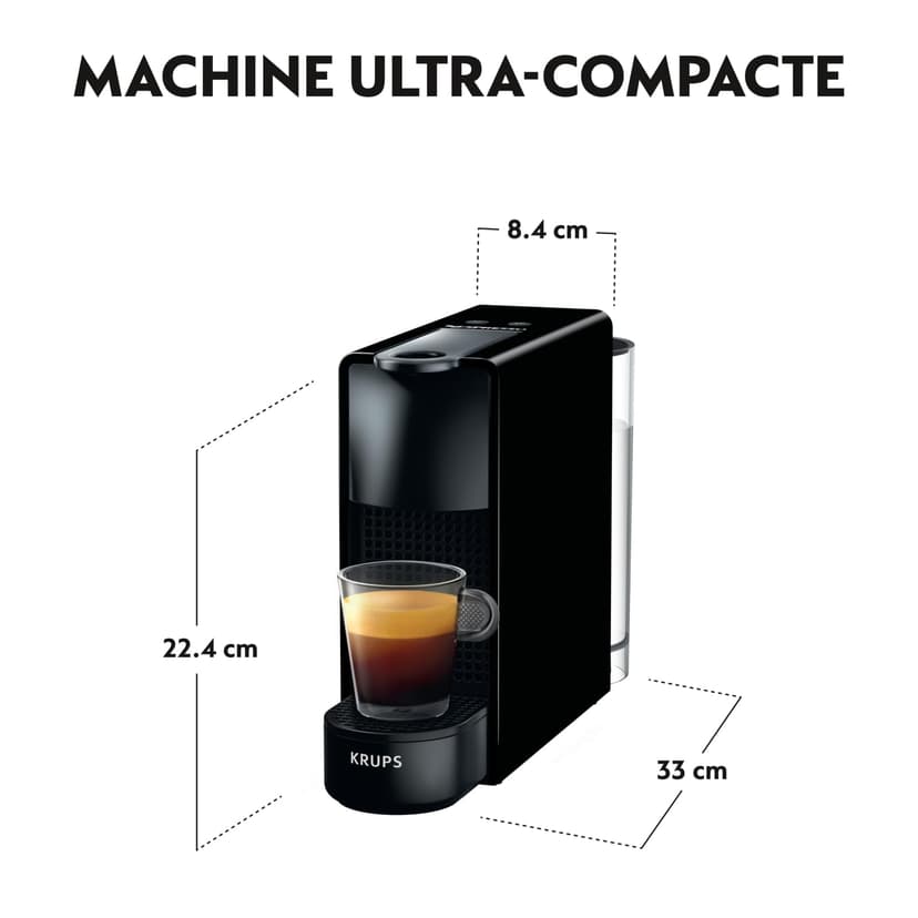Krups Nespresso Coffee Pod Maker, Compact Espresso Maker, 2 Cup Sizes, Automatic Shut-off, Essenza Mini Black YY2910FD - 4