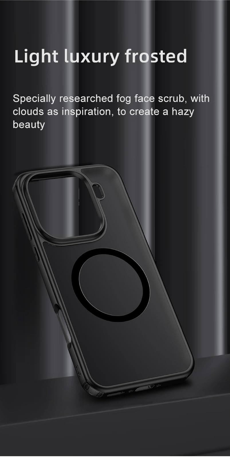 GIOPUEY Case for OPPO Find X9 Pro, Matte PC Back + TPU Bumper Shockproof Phone Cover - Black - 2