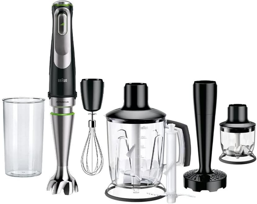 Braun MultiQuick 9 - Mixeur Plongeant, Anti Splash, Sélection Précise de la Vitesse, Active PowerDrive pour des Résultats Onctueux, Blender, Mini-hachoir, Verre Doseur 600mL, 1200W, Noir (MQ9147X) - 1