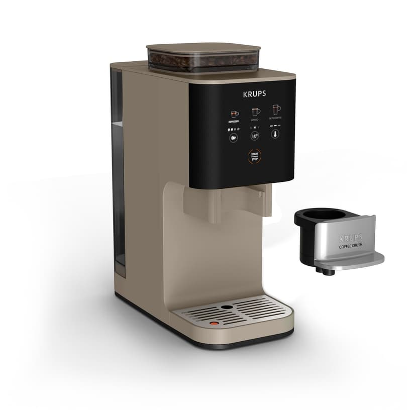 KRUPS Coffee Crush Superautomatic Coffee Maker 15 Bar 3 Coffee Recipes 3 Temperature Levels Touch Screen Compact 15 cm Wide SA402AE0 - 2