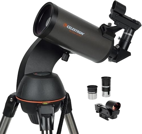 Celestron 22087 NexStar 90SLT-Mak Telescopio Maksutov-Cassegrain portatile computerizzato con montatura a forcella a sgancio rapido, software Starry Night Special Edition, grigio