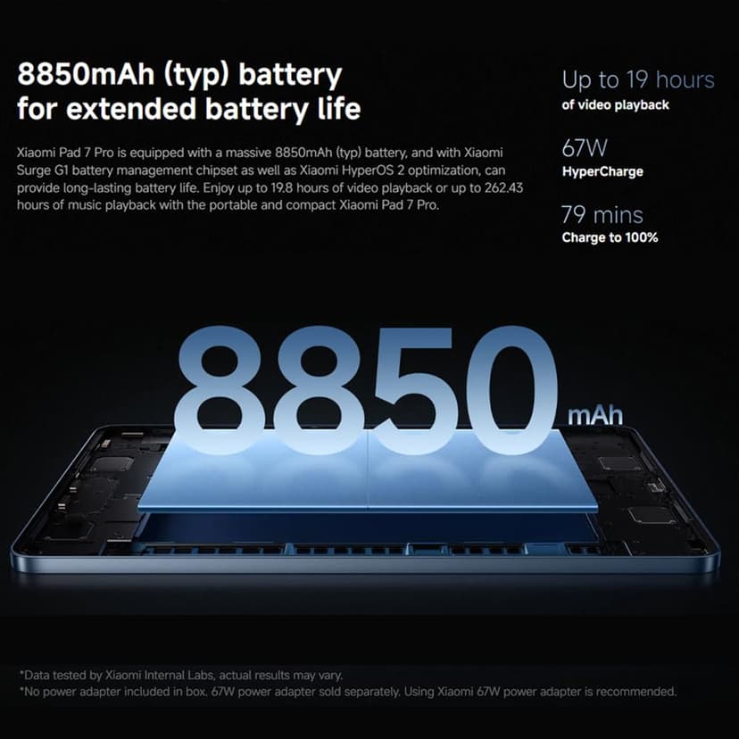 XIAOMI Redmi Pad 7 Pro Blue; 12+512GB; 11.2 inch screen; 8850mAh battery; Charger included (Wi-Fi version) - 6