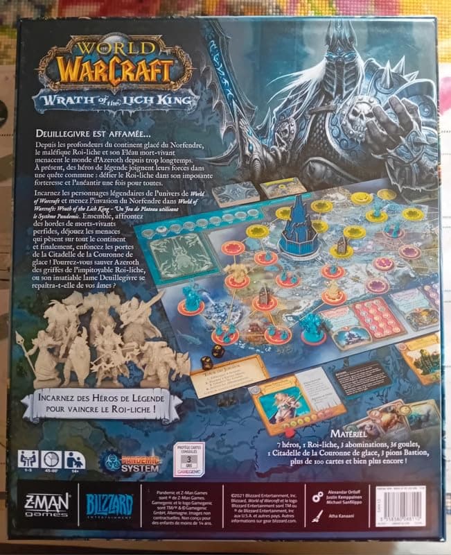 PANDEMIC Z-Man Games, World of Warcraft: Wrath of the Lich King - System, Co-op Game, Age: 14+, 1-5 Players, 60 Minutes ZMGWLK01FR Multicoloured - 3
