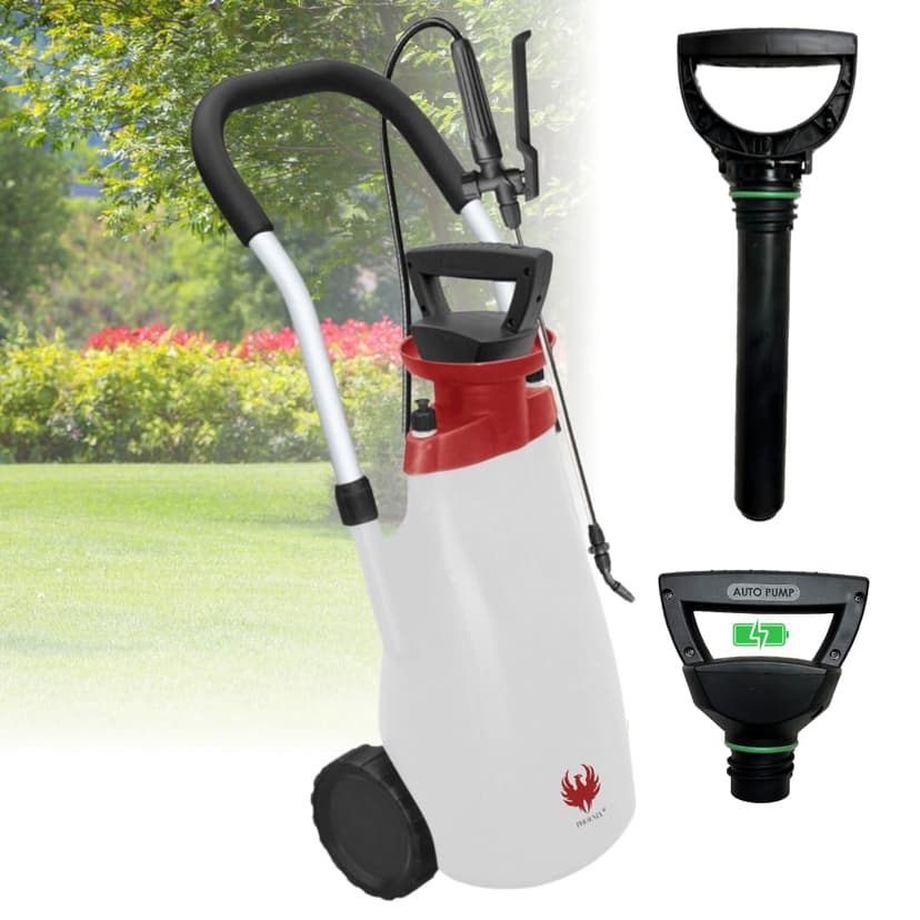 PHOENIX - Pulverisateur électrique de Jardin sur Roue Roller Sprayer, Pulverisateur Jardin avec Tuyau de 3m pour Une Pulvérisation sans Effort, pulvérisateur à Batterie, Autonome, Portable et Léger - 1