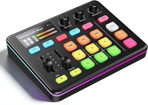 G1 Neo Audio Mixer, Gaming Audio Mixer, RGB Sound Card fo…