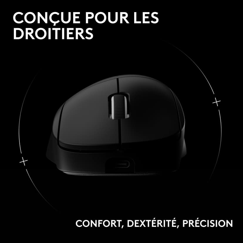 Logitech G PRO X SUPERLIGHT 2 DEX LIGHTSPEED, souris gaming sans fil, Est Europe Version, légère, 60 g, 5 boutons programmables, capteur 44k DPI, 8K Polling, USB-C, PC/Mac - Noir - 2
