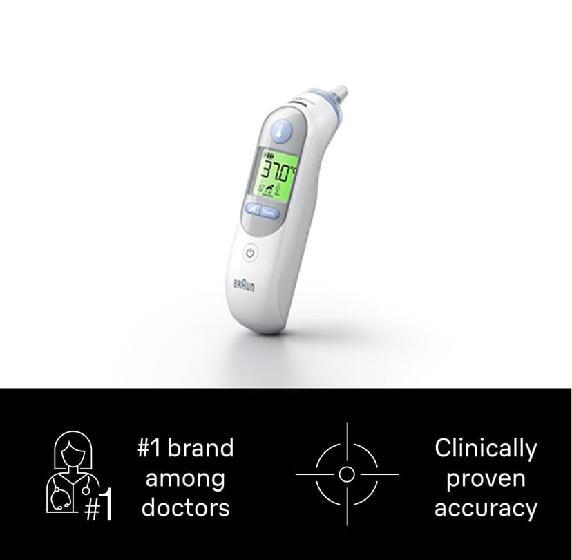 Braun ThermoScan 7 Ear thermometer - Age Precision Technology - Colour-coded Digital Display - Baby and Infant Friendly - #1 Brand among doctors(1) - 2