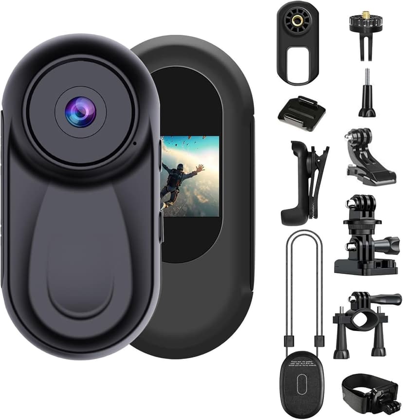 OBEST Mini Action Cam Night Vision 360 Action Camera Body… - 1