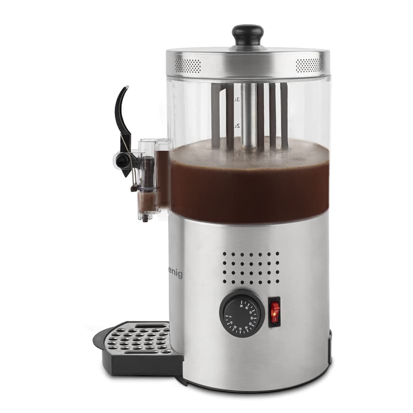 H.Koenig Distributeur à Chocolat Chaud Acier inoxydable SHK800, 1200W, Cuve amovible de 3L, Thermotast réglabable, Maintien au chaud, Système anti-goutte, Compatible Lave-vaisselle - 3