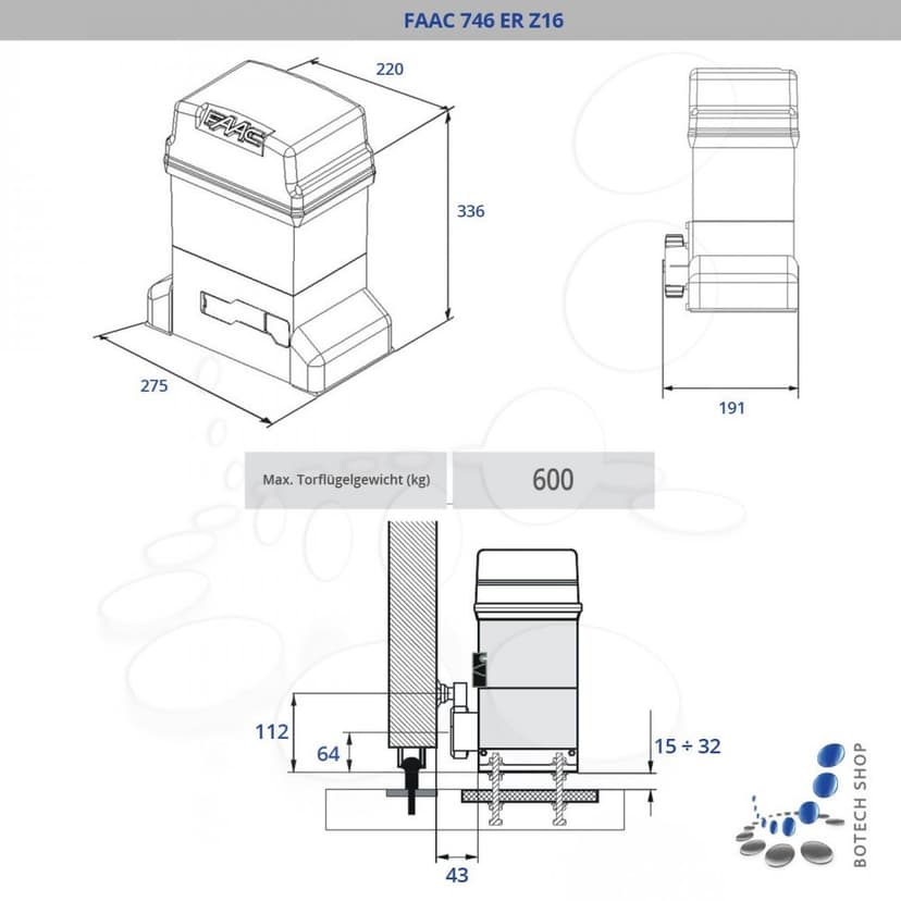 FAAC 746 ER Z16 Sliding Gate Motor - 2